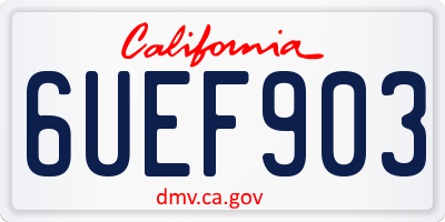 CA license plate 6UEF903