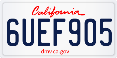 CA license plate 6UEF905