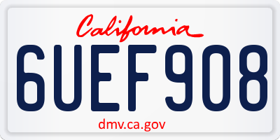 CA license plate 6UEF908