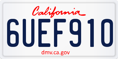CA license plate 6UEF910