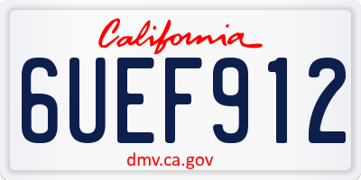 CA license plate 6UEF912