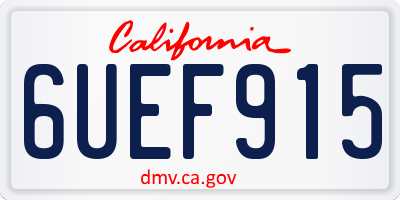 CA license plate 6UEF915