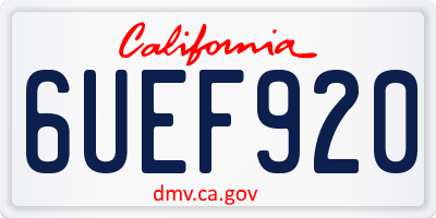 CA license plate 6UEF920