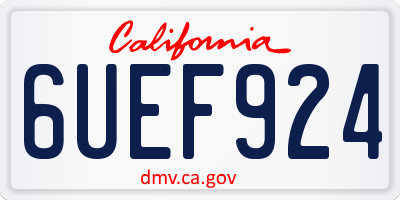 CA license plate 6UEF924