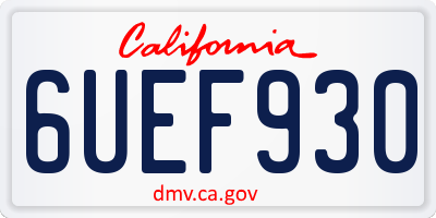 CA license plate 6UEF930
