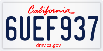 CA license plate 6UEF937