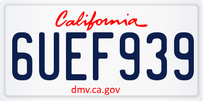 CA license plate 6UEF939