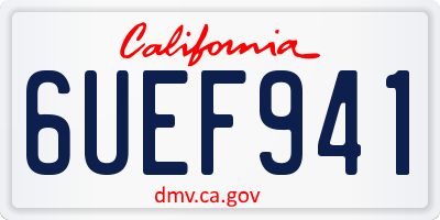 CA license plate 6UEF941