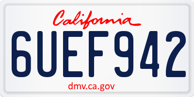 CA license plate 6UEF942