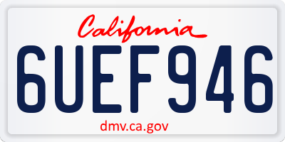 CA license plate 6UEF946