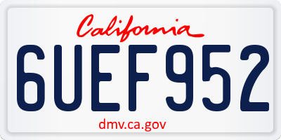 CA license plate 6UEF952