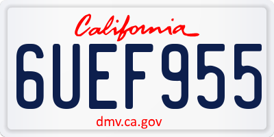 CA license plate 6UEF955