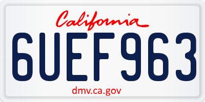 CA license plate 6UEF963