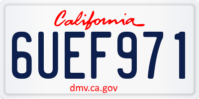 CA license plate 6UEF971