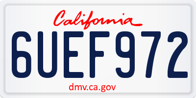 CA license plate 6UEF972