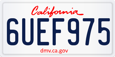 CA license plate 6UEF975