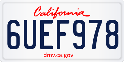 CA license plate 6UEF978