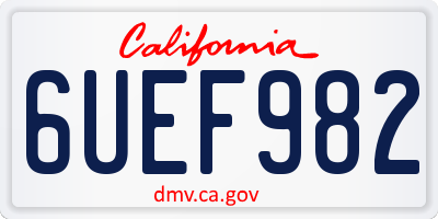 CA license plate 6UEF982