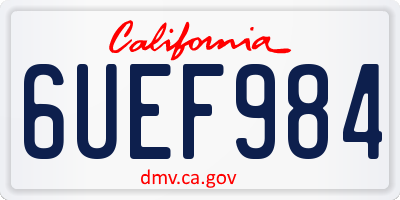 CA license plate 6UEF984