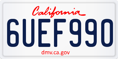 CA license plate 6UEF990