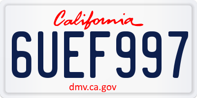 CA license plate 6UEF997