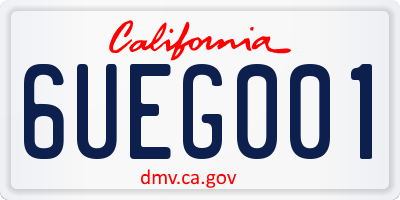 CA license plate 6UEG001