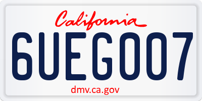 CA license plate 6UEG007