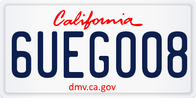 CA license plate 6UEG008
