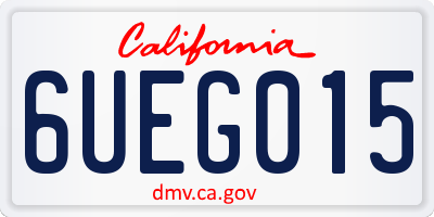 CA license plate 6UEG015