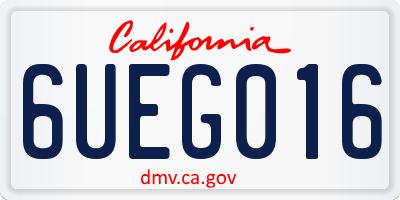 CA license plate 6UEG016