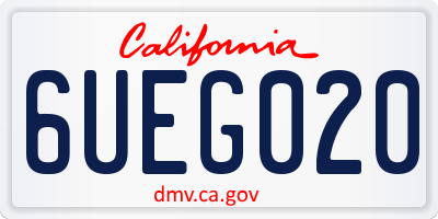 CA license plate 6UEG020
