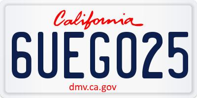 CA license plate 6UEG025