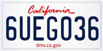 CA license plate 6UEG036
