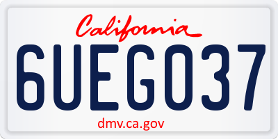 CA license plate 6UEG037