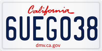 CA license plate 6UEG038