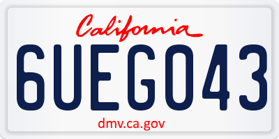CA license plate 6UEG043