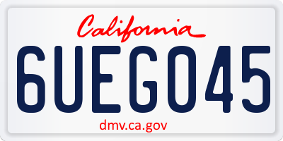 CA license plate 6UEG045