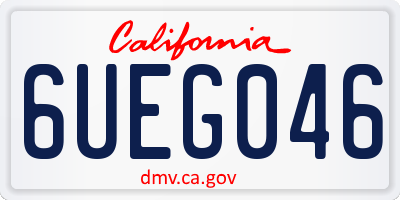 CA license plate 6UEG046