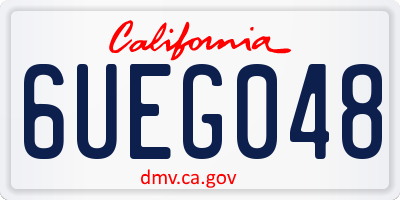 CA license plate 6UEG048