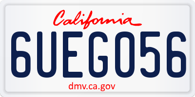 CA license plate 6UEG056