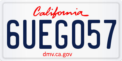 CA license plate 6UEG057