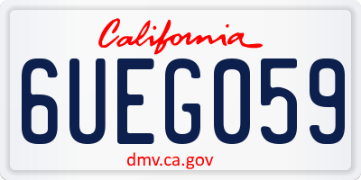 CA license plate 6UEG059