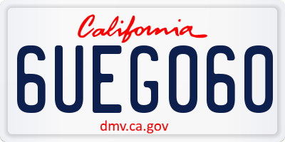 CA license plate 6UEG060