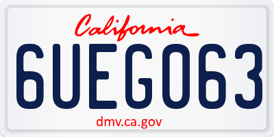 CA license plate 6UEG063