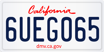 CA license plate 6UEG065