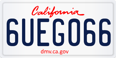 CA license plate 6UEG066