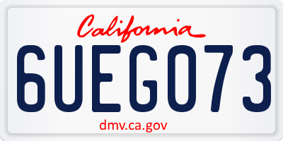 CA license plate 6UEG073