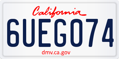 CA license plate 6UEG074