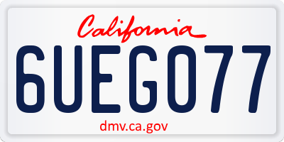 CA license plate 6UEG077