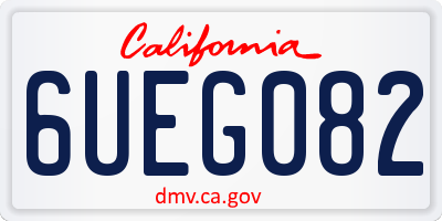 CA license plate 6UEG082